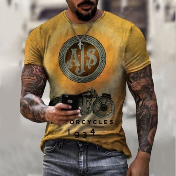 Vintage Men's AJS Badge Casual T-Shirt - DUVAL