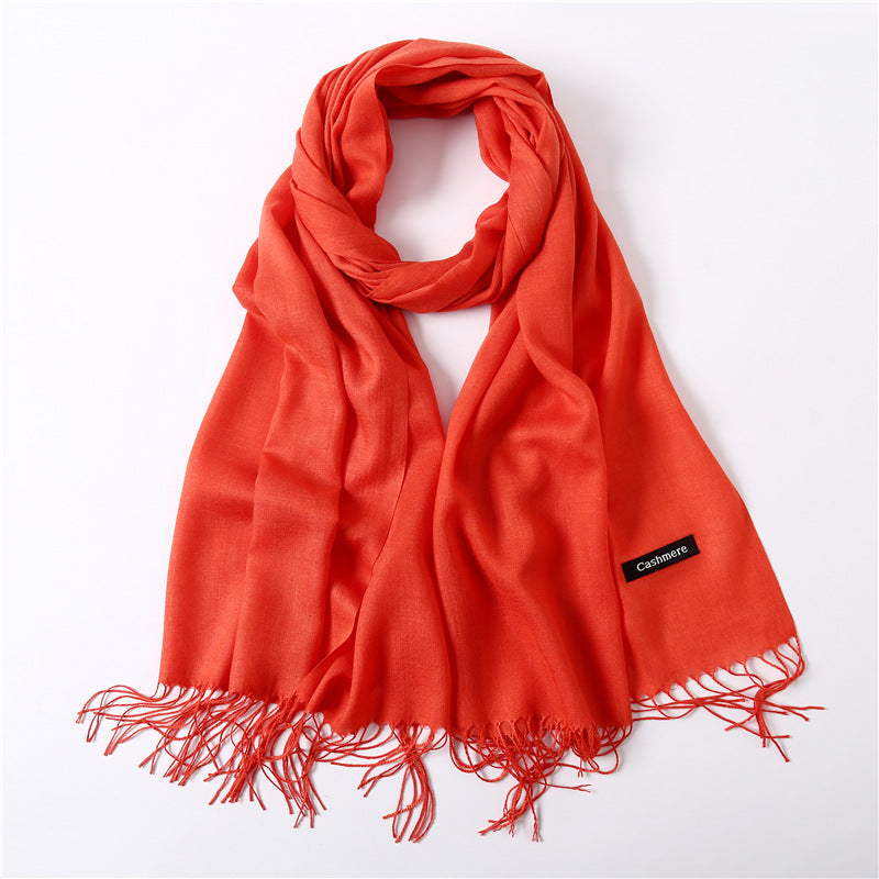 Classic Solid Color Cashmere Scarf