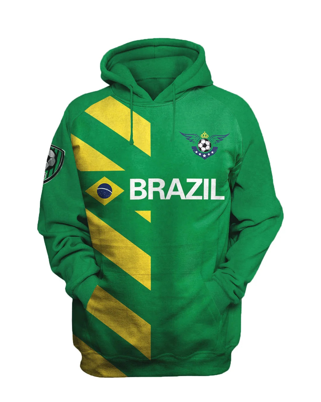 Brazil Team Sports Football Printed Sweatshirt Set - DUVAL
