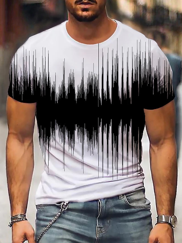 Men's T-Shirt 3D Print Short Sleeve Casual Tops - DUVAL