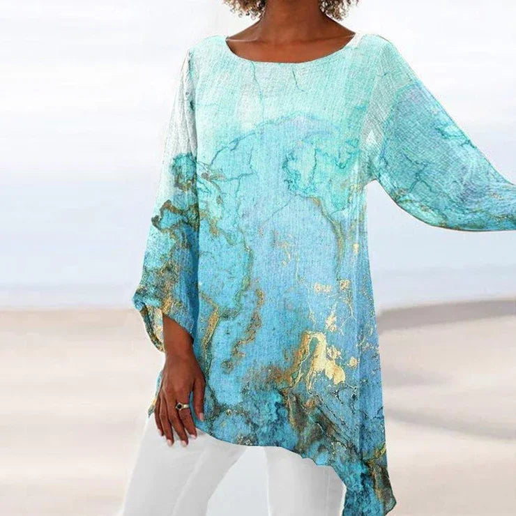 Gallery Glam Glittery Long Sleeve Top - DUVAL