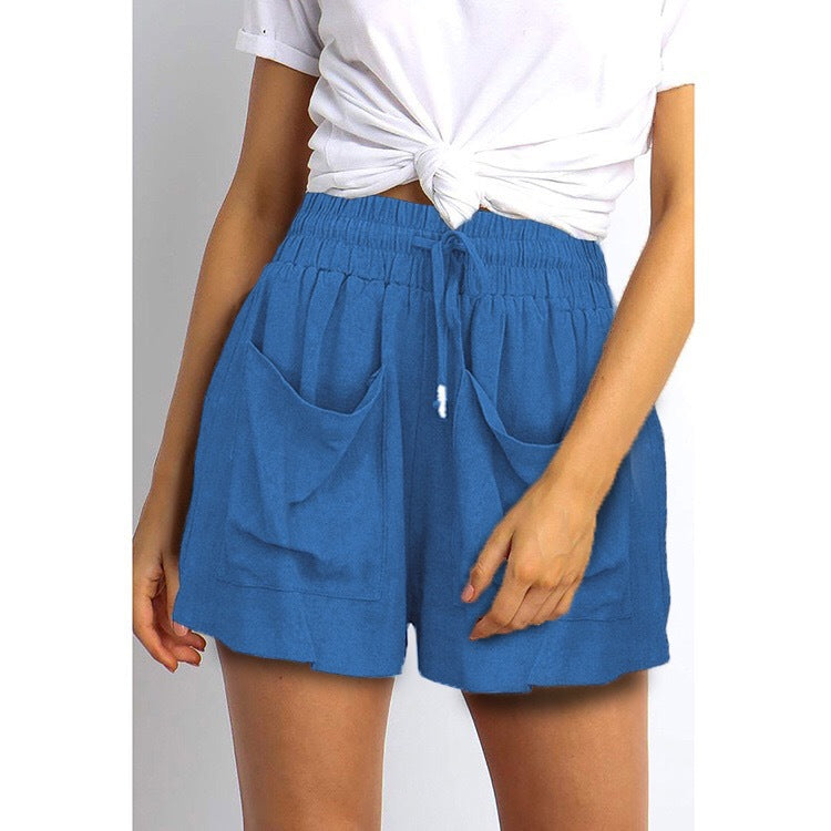 Casual loose lace-up shorts