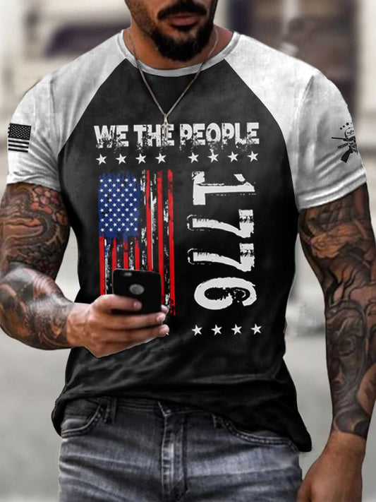 WE THE PEOPLE SHIRT PATRIOTIC RAGLAN GRAPHIC TEE - DUVAL