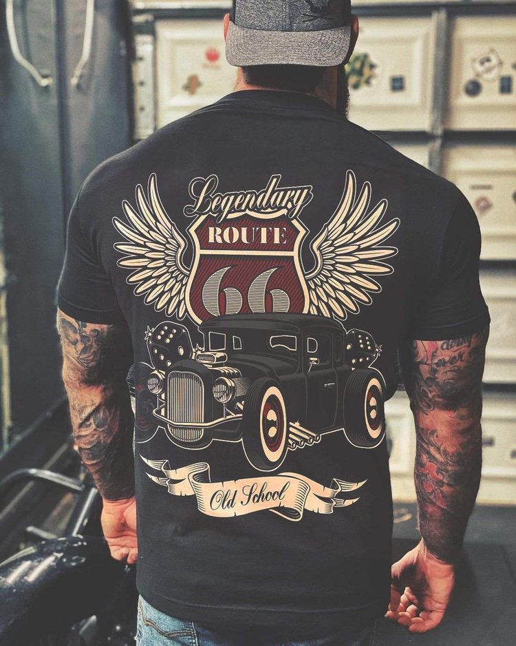 Legendary Route Classic Car T-Shirt - DUVAL