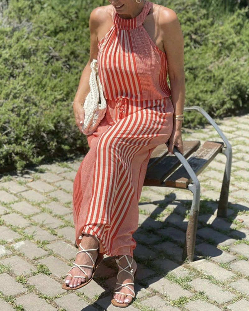 Summer elegant striped dress