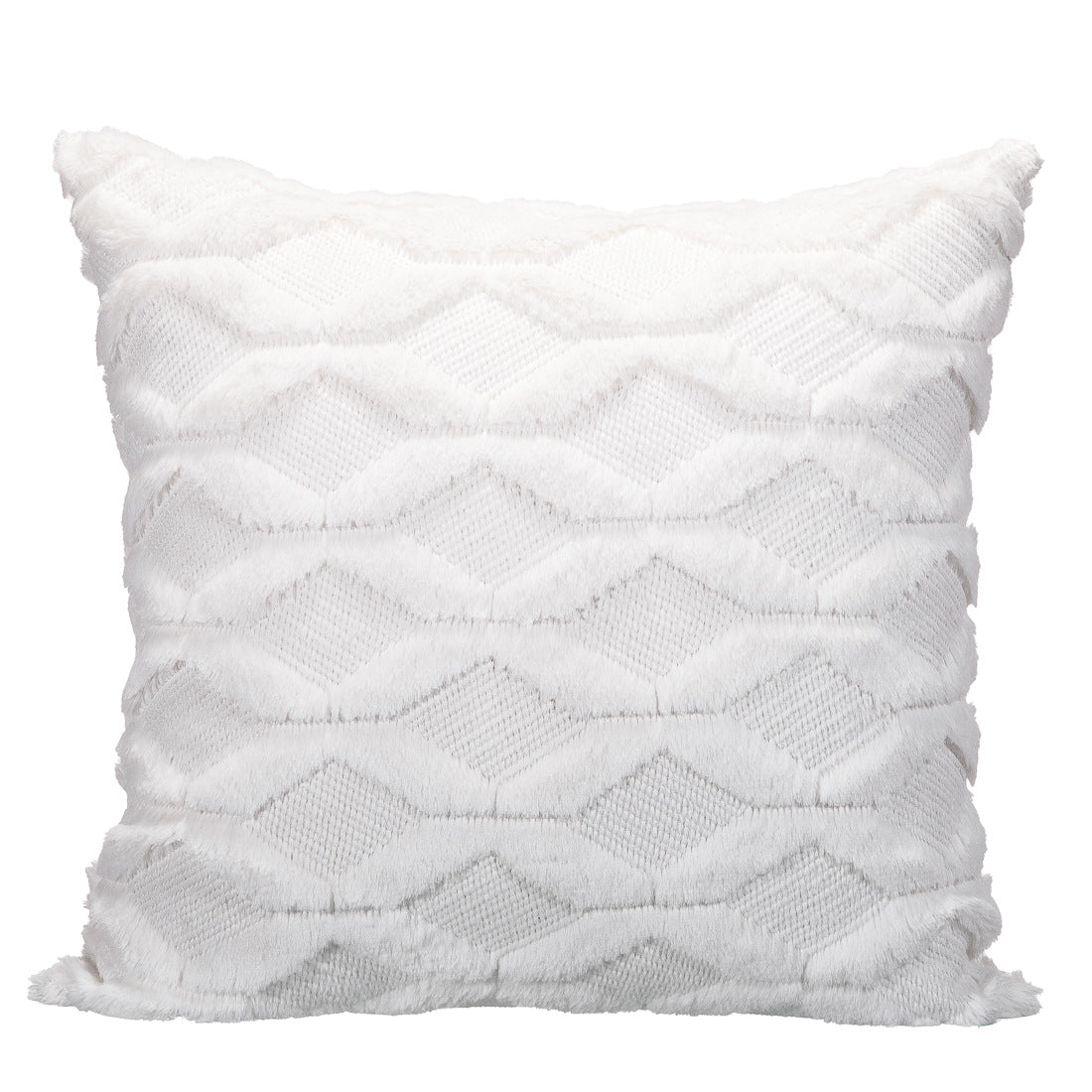 Geometric soft light plush decoration pillow case