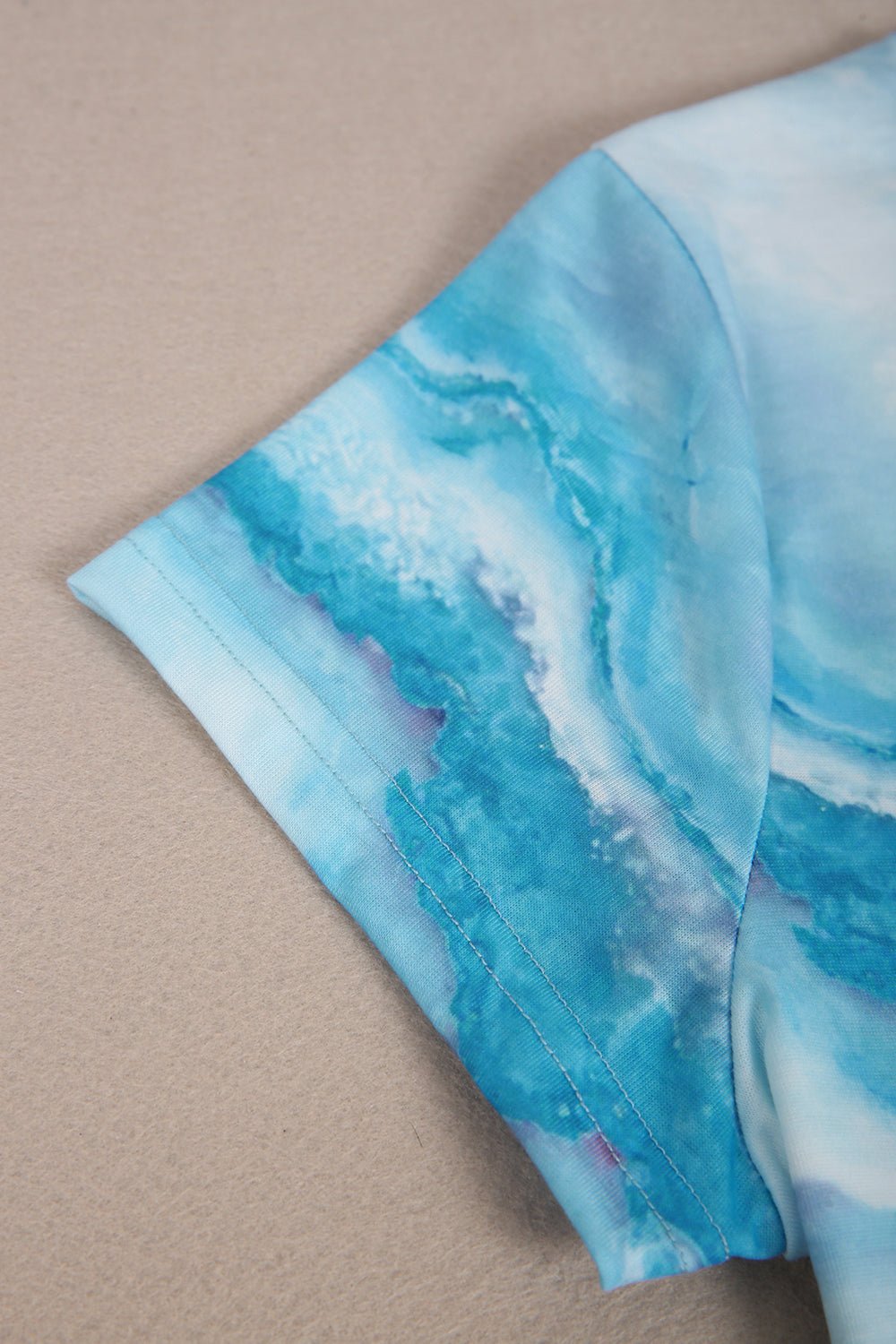 Ocean Dream Blue Marble Print Top - DUVAL