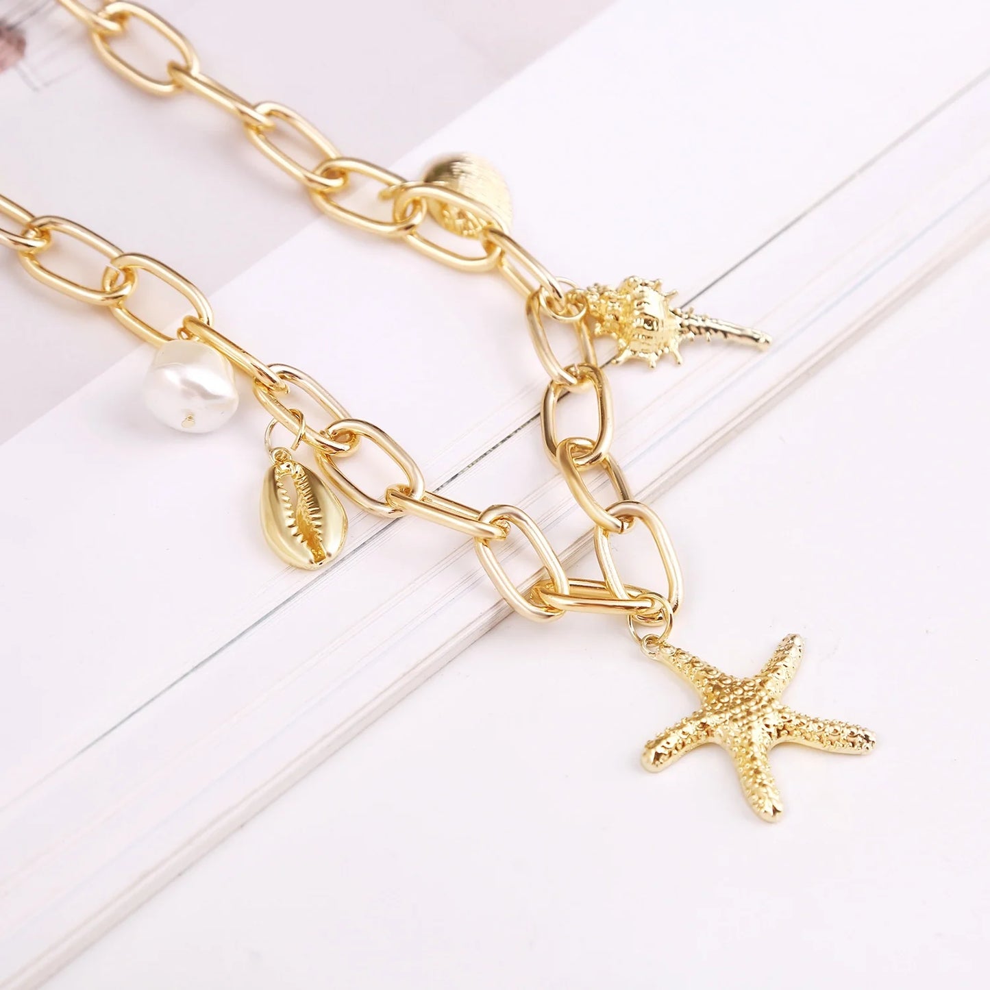 Starfish Shell Conch Necklace