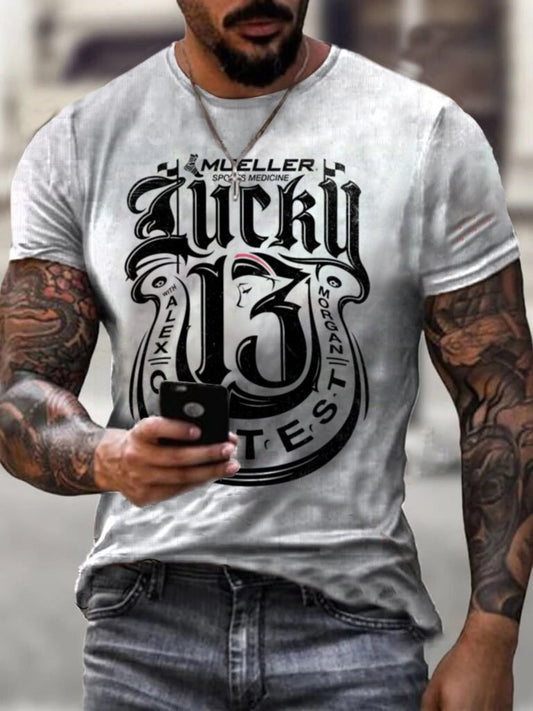 Lucky Thirteen Men's Vintage Print T-Shirt - DUVAL