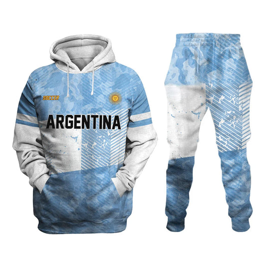 Argentina National Football Team Printed Sweatshirt Set - DUVAL