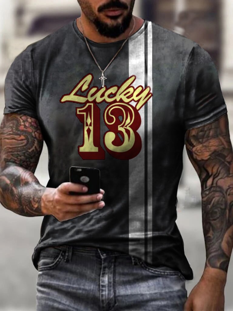 Lucky Thirteen Men's Vintage Print T-Shirt - DUVAL