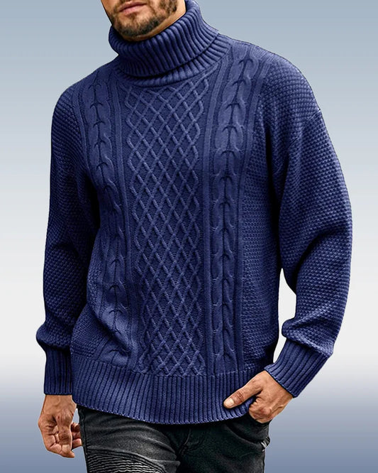 Men's Turtleneck Long Sleeve Knit Sweater 3 Colors