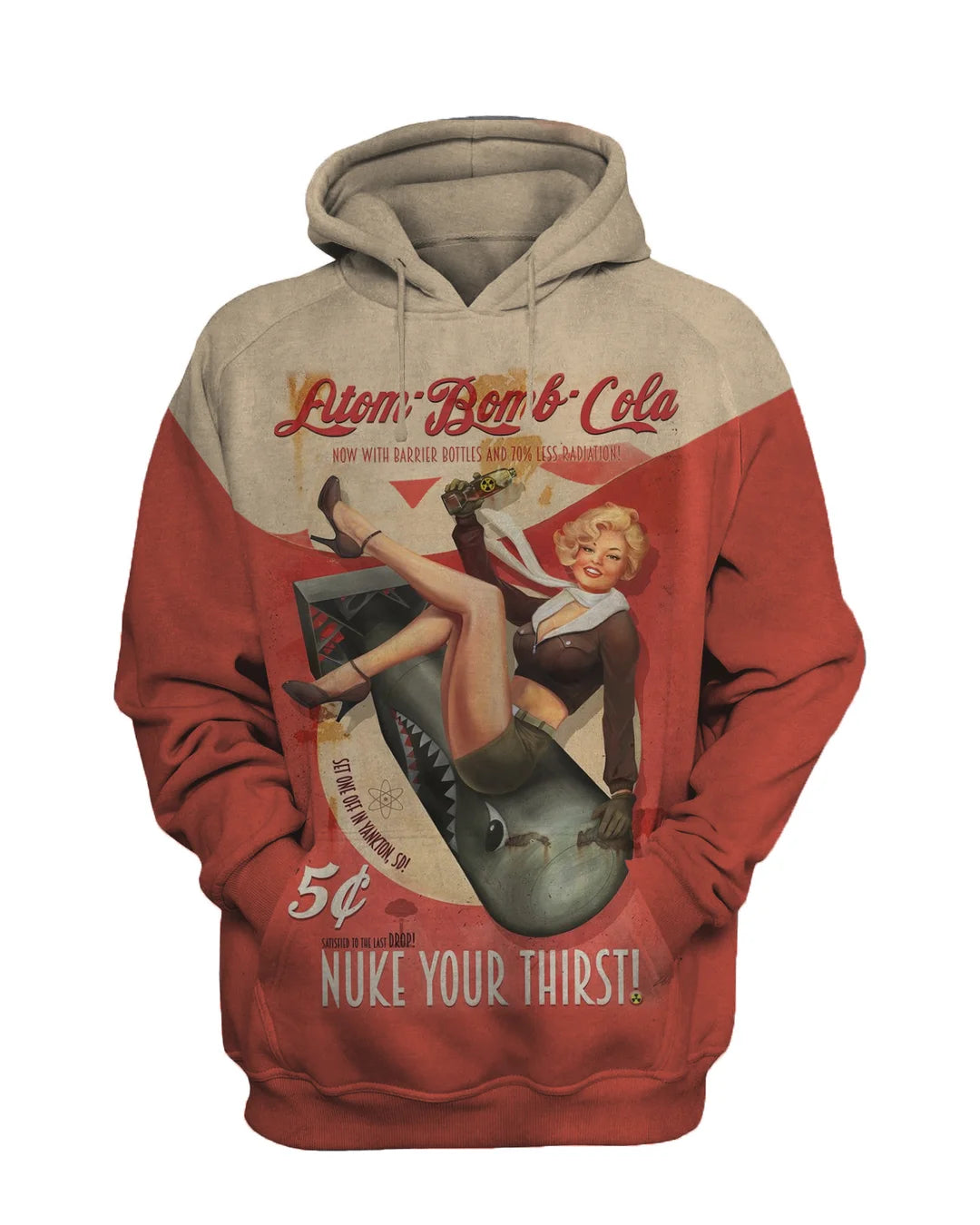 Atom Bomb Cola Fashion Retro Casual Sweatshirt Set