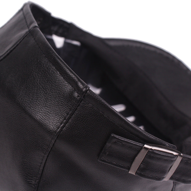 Leather Vintage Beret - DUVAL