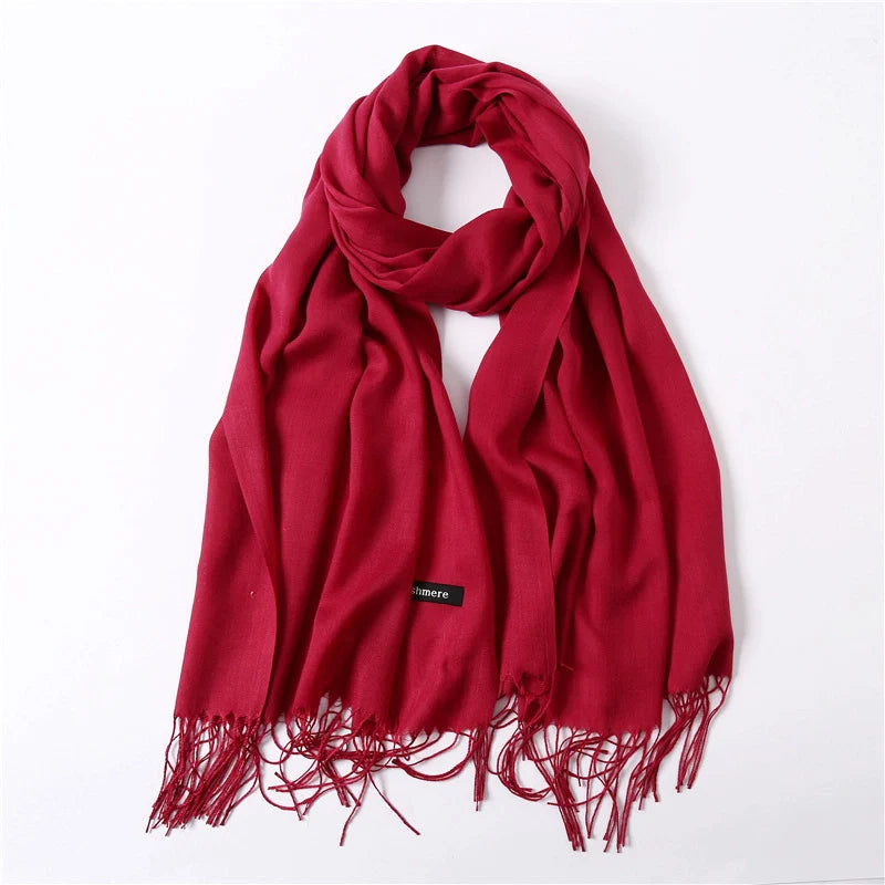 Classic Solid Color Cashmere Scarf