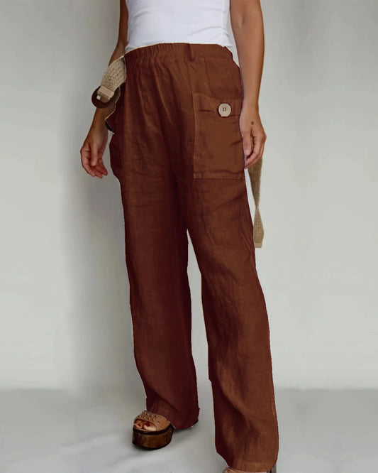 Cotton linen casual pants home trousers