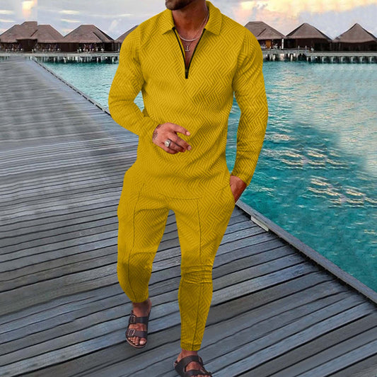 Yellow Yuna Long Sleeve Polo Suit