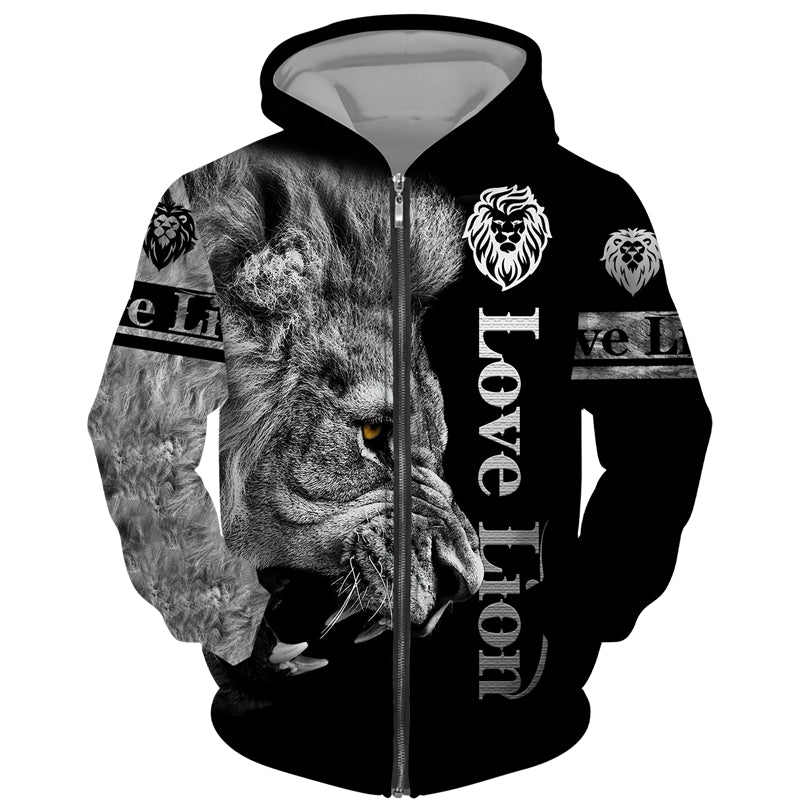 3D Tracksuit Sets Lion Print Edition Black/White