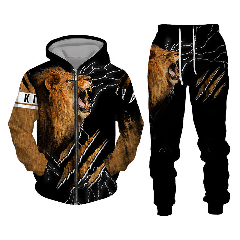 3D Tracksuit Sets Lion Print Edition Thunder